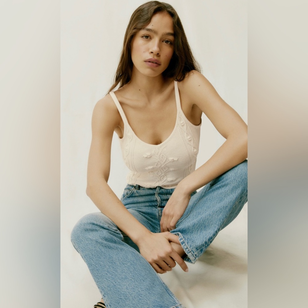 REFORMATION GENARO COTTON SWEATER TANK